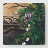 ケルト・グリーン・マン スクエア壁時計 (正面)