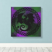 ケルト・サークル・ドラゴン キャンバスプリント (インサイチュ (ウッドフロア))