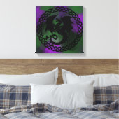 ケルト・サークル・ドラゴン キャンバスプリント (インサイチュ (寝室))