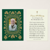 ケルト・シャムロック金ゴールド葬儀記念祈りの言葉カード (正面&裏面)