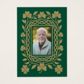 ケルト・シャムロック金ゴールド葬儀記念祈りの言葉カード (正面)