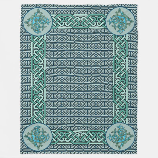 ケルト・ドラゴンズブルー フリースブランケット (正面)