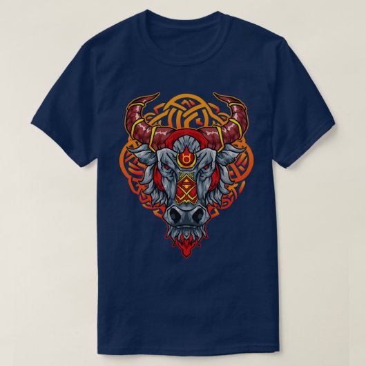 ケルト・ブル〔占星術の〕十二宮図のサイン日4月15日5月 Tシャツ (デザイン正面)