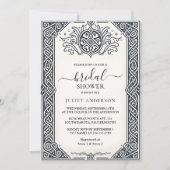 ケルト・北欧スタイルのミディアムスクロール ブライダルシャワー 招待状 (正面)