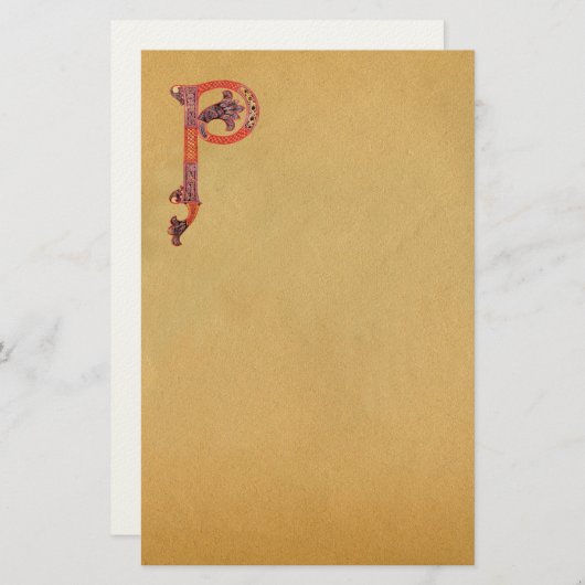 ケルトPモノグラム感じ羊皮紙 便箋 (正面/裏面)