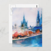 ケルナードムケルン大聖堂ウォーターカラースケッチ ポストカード (正面/裏面)