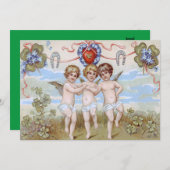 ケルビエンジェルホースシューシャムロック 招待状 (正面/裏面)