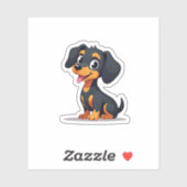 ケルビックかわいいダックスシュント、うれしそうな耳と舌。 シール (シート)