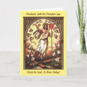 ケルビム・イースター車のコンパスの中で復活したキリスト カード (正面)