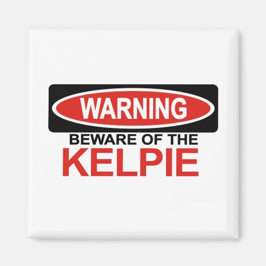 ケルピーに注意 マグネット (正面)