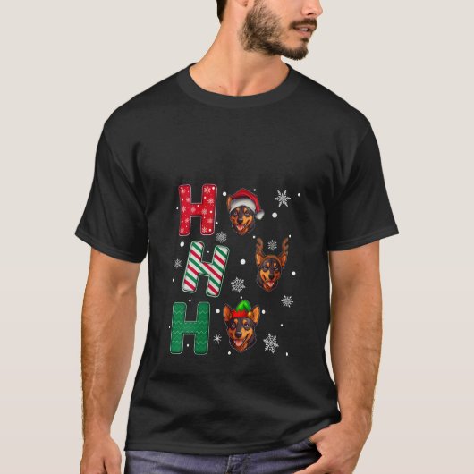 ケルピー犬好きのためのクリスマスデザイン 女性用 マッチング Tシャツ (正面)