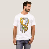 ケルピー金ゴールドとシルバー Tシャツ (正面フル)