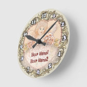 ケルブ結婚エンジェル時計 ラウンド壁時計 (傾斜)