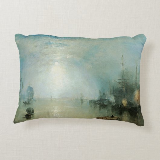 ケルメンが石炭を持ち上げ、月明かりのby Joseph Turner アクセントクッション (裏面)