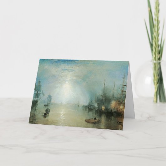 ケルメンが石炭を持ち上げ、月明かりのby Joseph Turner カード (正面)