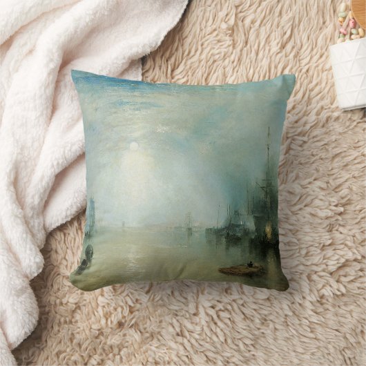 ケルメンが石炭を持ち上げ、月明かりのby Joseph Turner クッション (ブランケット)