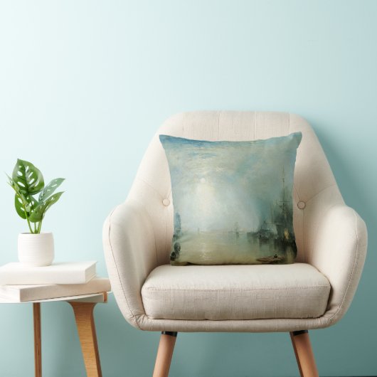 ケルメンが石炭を持ち上げ、月明かりのby Joseph Turner クッション (椅子)