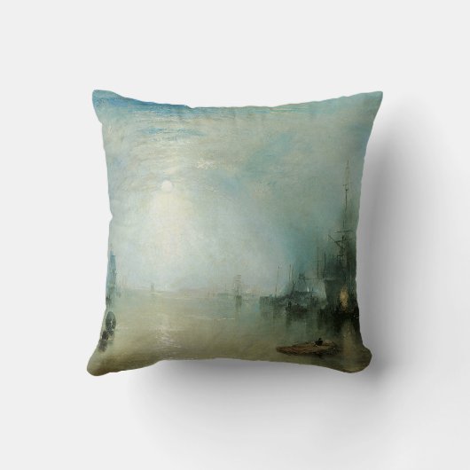 ケルメンが石炭を持ち上げ、月明かりのby Joseph Turner クッション (裏面)