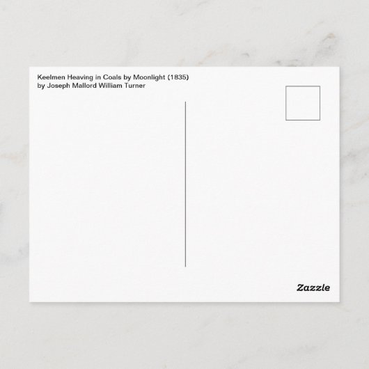 ケルメンが石炭を持ち上げ、月明かりのby Joseph Turner ポストカード (裏面)