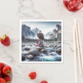 ケルンにアメリカ国旗を掲げたハゲのワシ スタンダードカクテルナプキン (インサイチュ)