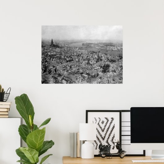 ケルンの荒廃 – ツェルストルテケルン第2次世界大戦1945 ポスター (ホームオフィス)