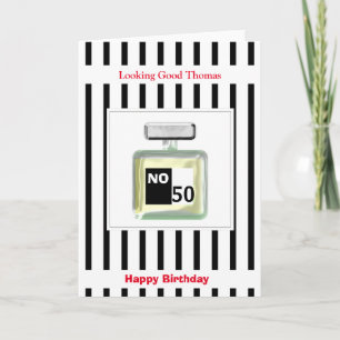 ケルンの香水瓶の男性へのパーソナライズ カード