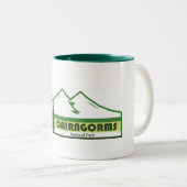 ケルンガムス国立公園スコットランドグリーンストライプ ツートーンマグカップ (正面右)
