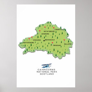 ケルンガムズ国立公園の地図 ポスター