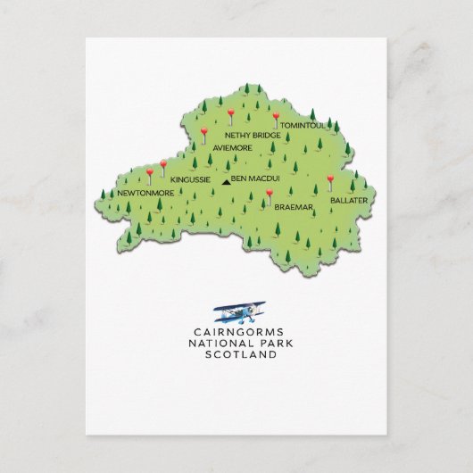 ケルンガムズ国立公園の地図 ポストカード (正面)