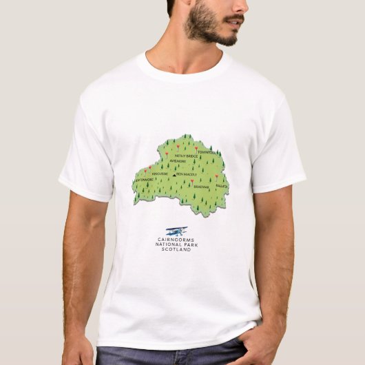 ケルンガムズ国立公園の地図 Tシャツ (正面)
