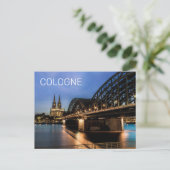 ケルンシティスケープGermany Dom Nightお土産 シーズンポストカード (スタンド正面)