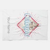 ケルンシティドイツレトロカテドラルヴィンテージ キッチンタオル (横)