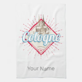 ケルンシティドイツレトロカテドラルヴィンテージ キッチンタオル