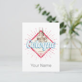 ケルンシティドイツレトロカテドラルヴィンテージ シーズンポストカード (スタンド正面)