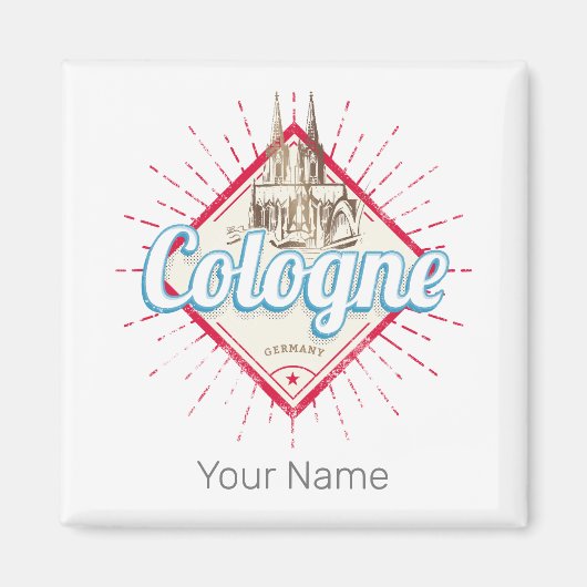 ケルンシティドイツレトロカテドラルヴィンテージ マグネット (正面)