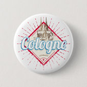 ケルンシティドイツレトロカテドラルヴィンテージ 缶バッジ (正面)