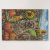 ケルンテリアードッグ秋の収穫感謝祭 ジグソーパズル (横)