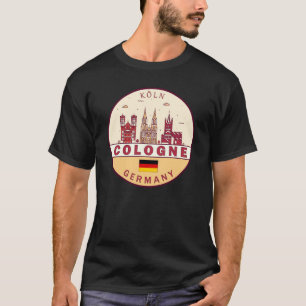 ケルンドイツシティスカイラインエンブレム Tシャツ