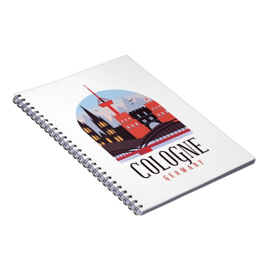 ケルンドイツヴィンテージ街並 ノートブック (右側)