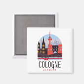 ケルンドイツヴィンテージ街並 マグネット (正面/裏面)