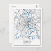 ケルンドゥシュランドシティマップトラベルシンプルミニマル ポストカード (正面/裏面)