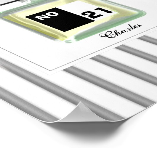 ケルンモダン香水ボトル男性へパーソナライズされた ポスター (角)