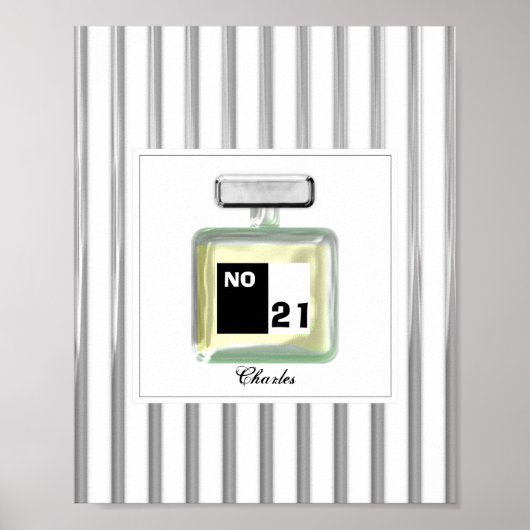 ケルンモダン香水ボトル男性へパーソナライズされた ポスター (正面)