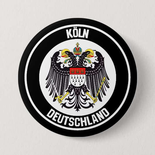 ケルンラウンドエンブレム 缶バッジ (正面)