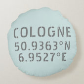 ケルン緯度経度16インチ ラウンドクッション (裏面)