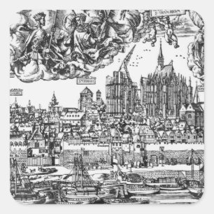 ケルン1531年の一般的な見解(版木、銅版、版画) (b/wのpho スクエアシール