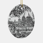 ケルン1531年の一般的な見解(版木、銅版、版画) (b/wのpho セラミックオーナメント (右)