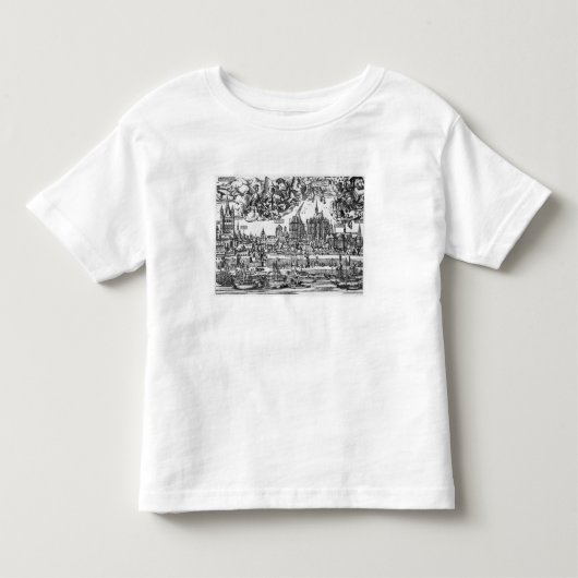 ケルン1531年の一般的な見解(版木、銅版、版画) (b/wのpho トドラーTシャツ (正面)