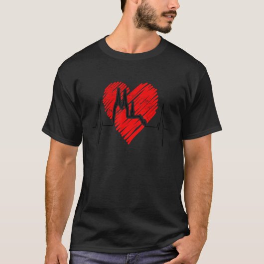 ケルン・スカイライン・ハートビート・ドイツ・ケルン・ネコ Tシャツ (正面)