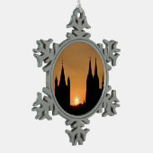 ケルン、ドイツの日の出 スノーフレークピューターオーナメント (左)